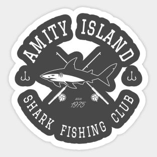 Amity Island Shark Fishing Club White Sticker